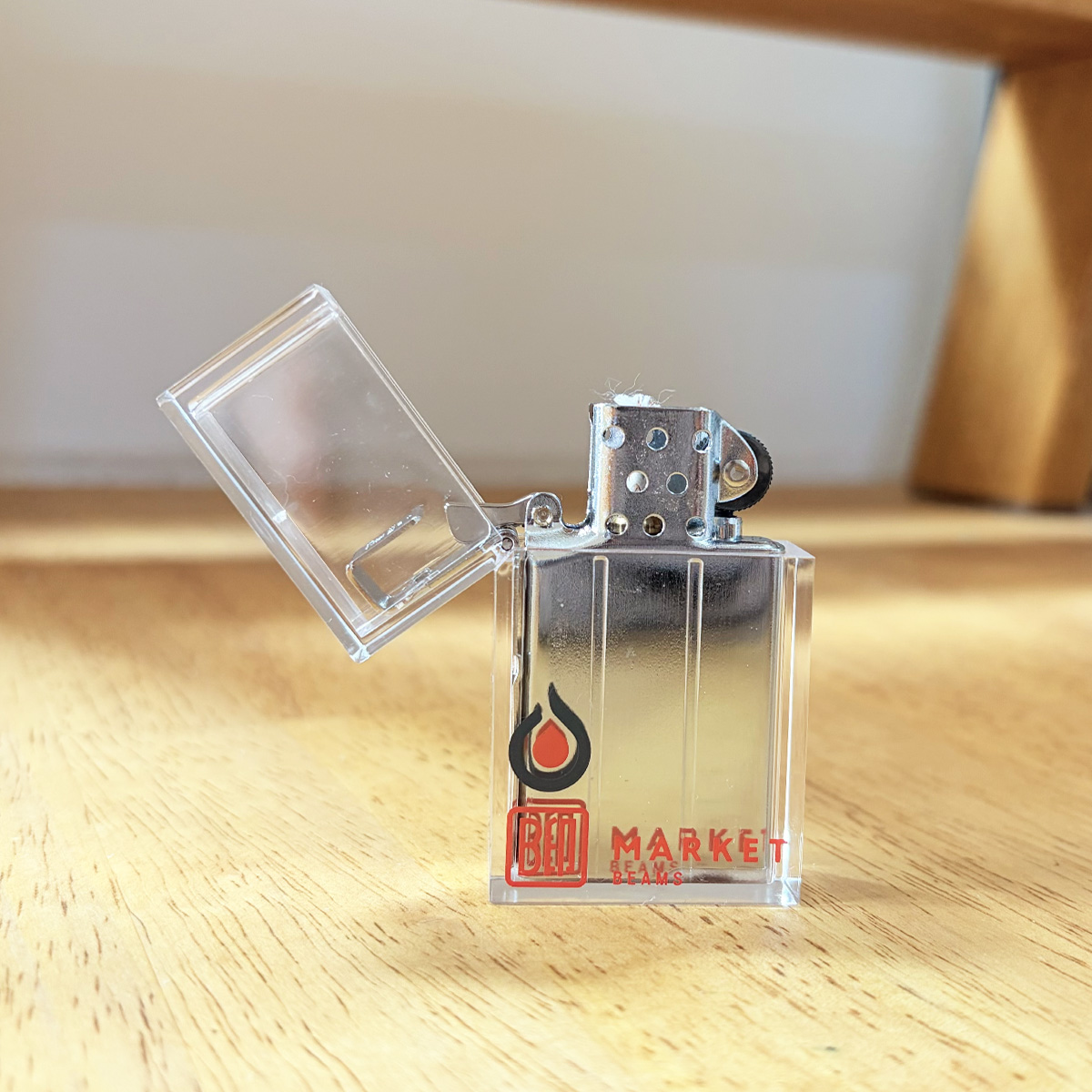 【B印 MARKET BEAMS×サイボウパーク】ダブルネーム オイルライター クリア TSUBOTA PEARL社製 【B印 MARKET BEAMS×サイボウパーク】ダブルネーム オイルライター クリア TSUBOTA PEARL社製