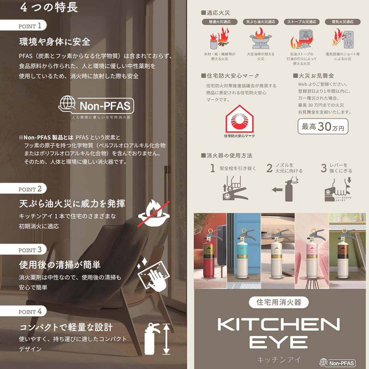 家庭用中性消火器 キッチンアイ【レッド】 Non-PFAS モリタ宮田工業 MVF1HBR 家庭用中性消火器 キッチンアイ【レッド】 Non-PFAS モリタ宮田工業 MVF1HBR